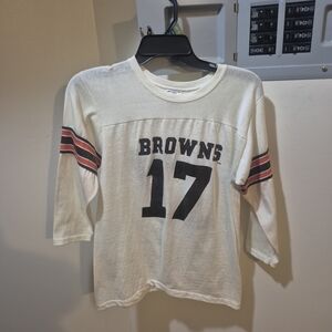 Rawlings White and Black Browns 17 Long Sleeve Tee